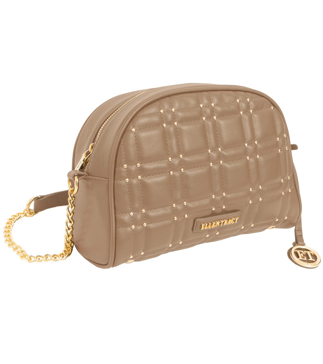 Ellen Tracy Studded Smooth Square Quilted Crossbody