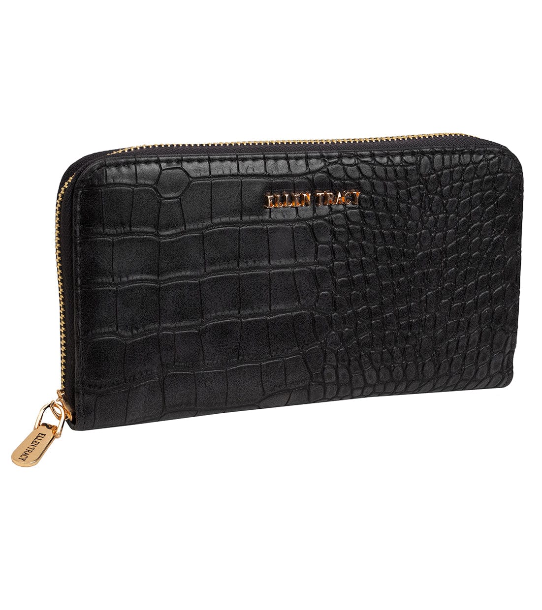 Ellen Tracy Croco Zip Around Wallet