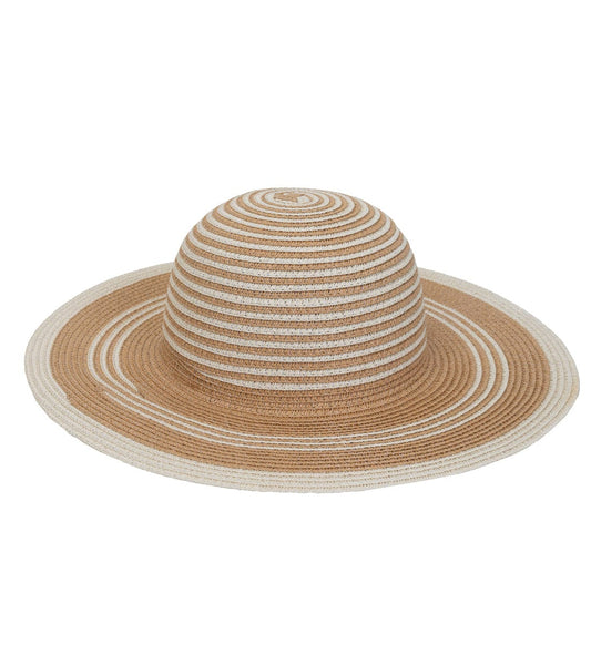 Magid Straw Striped Color Block Floppy Hat