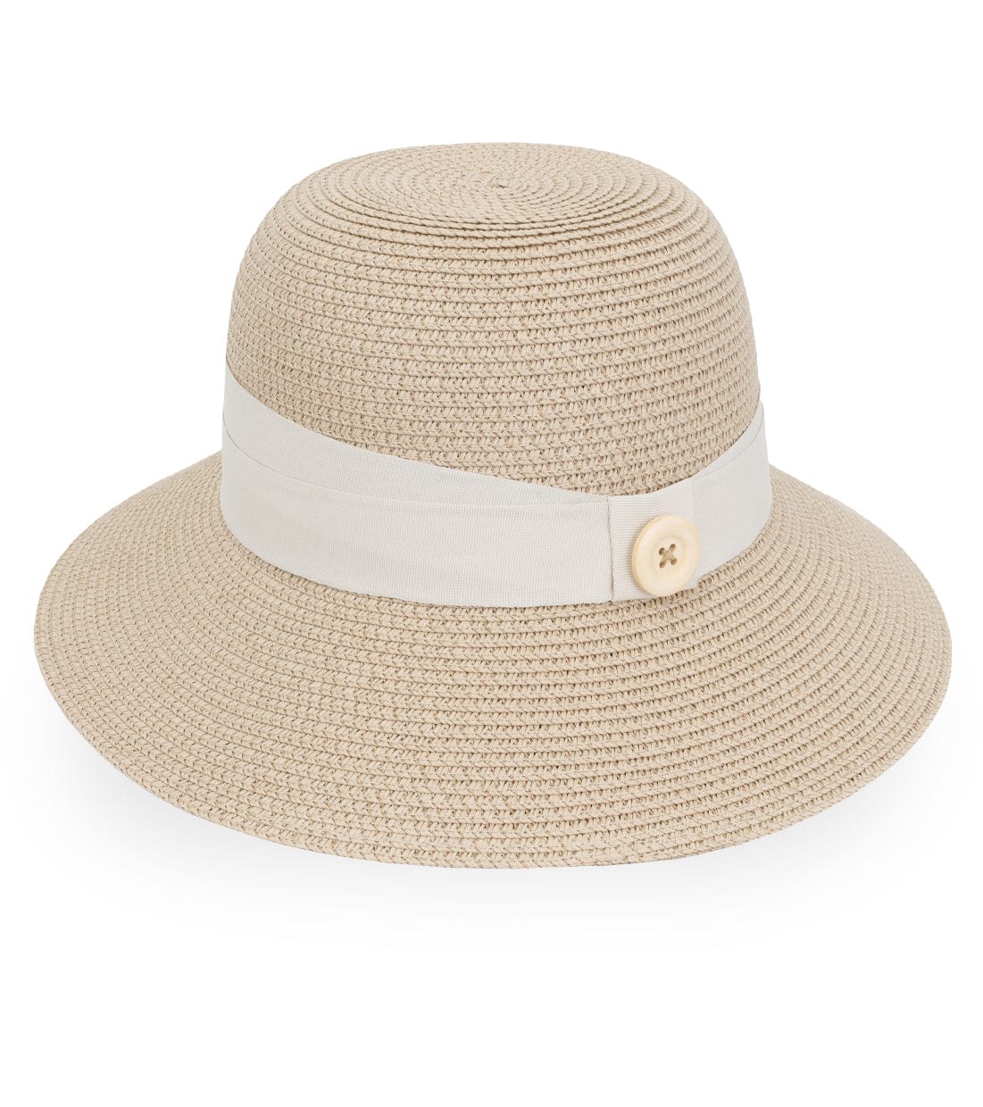 Magid Straw Button Ribbon Bucket Hat