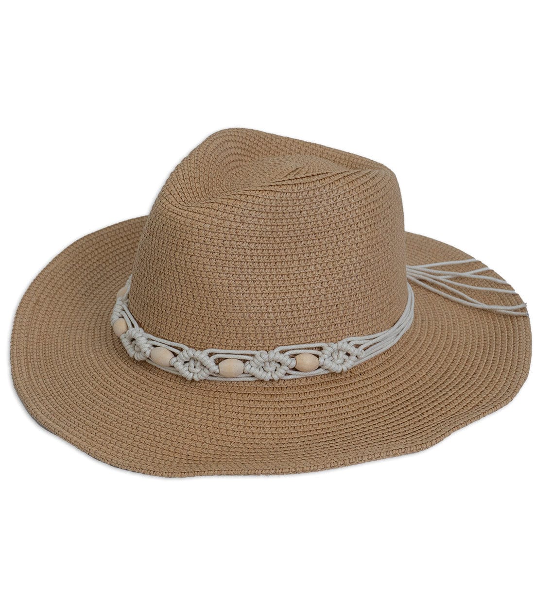 Magid Wooden Beaded Panama Straw Hat