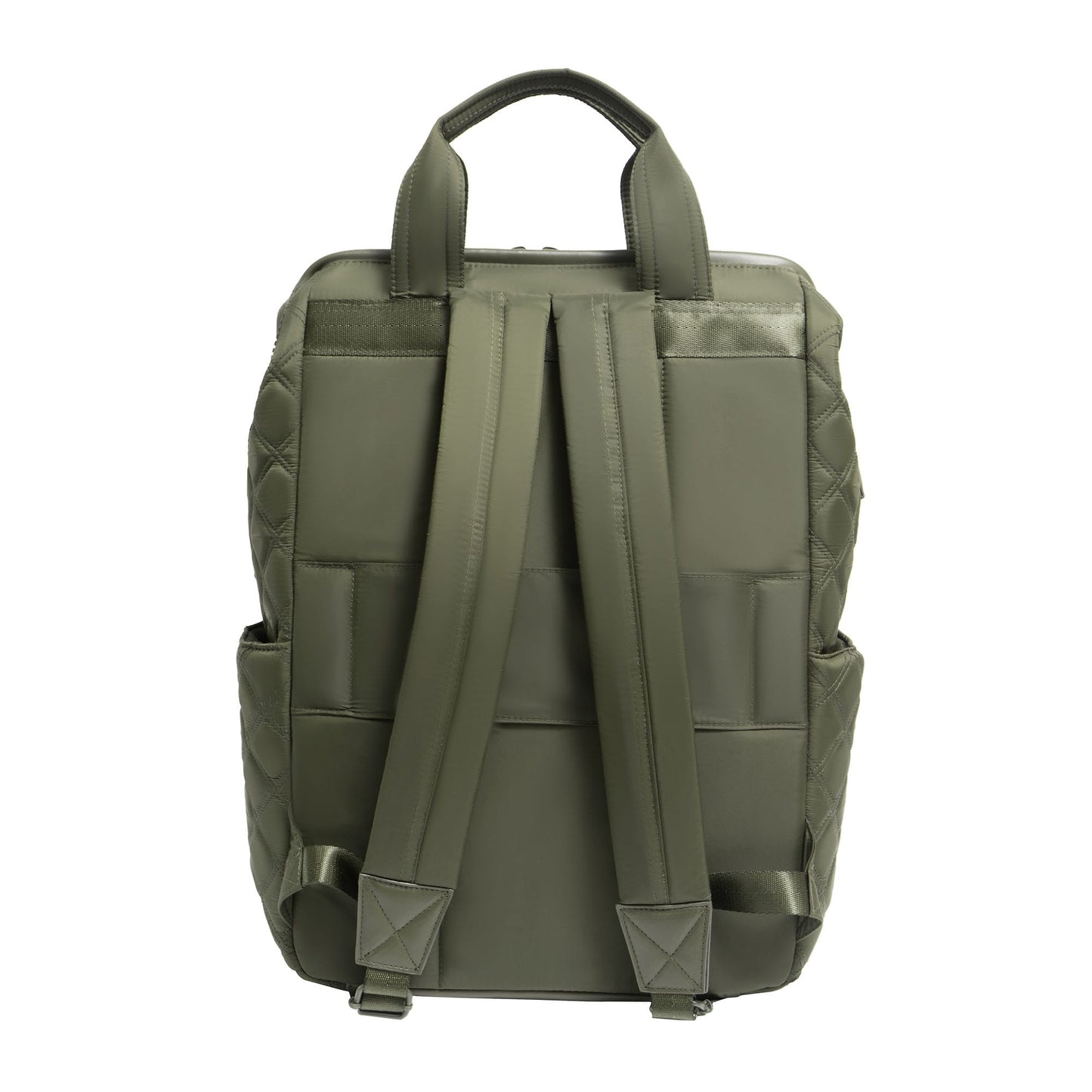 Joan & David Diamond Quilted Puffer Nylon Square Laptop Backpack