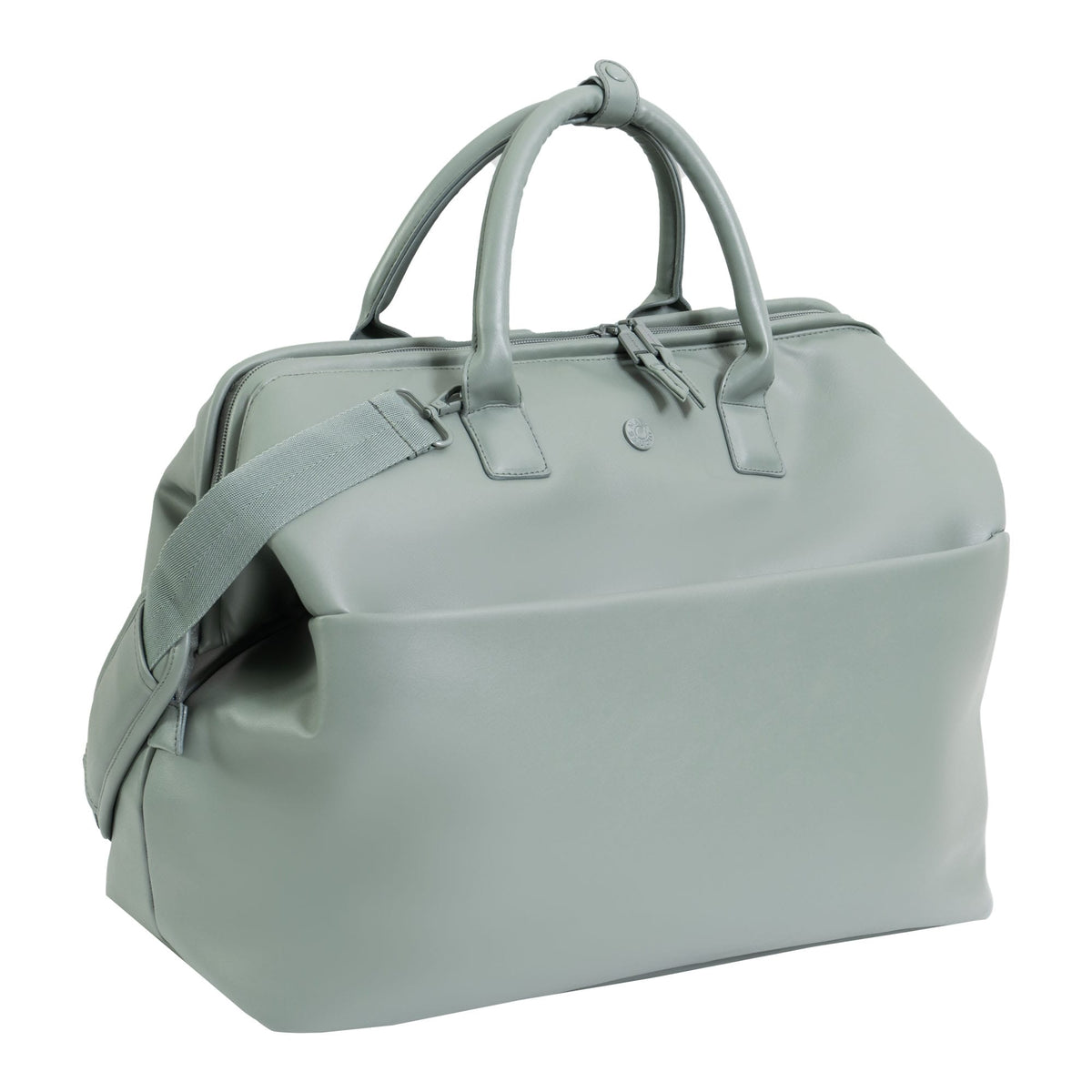 Max Studio 18 Inch Smooth Faux Vachetta PU Frame Weekender Duffle