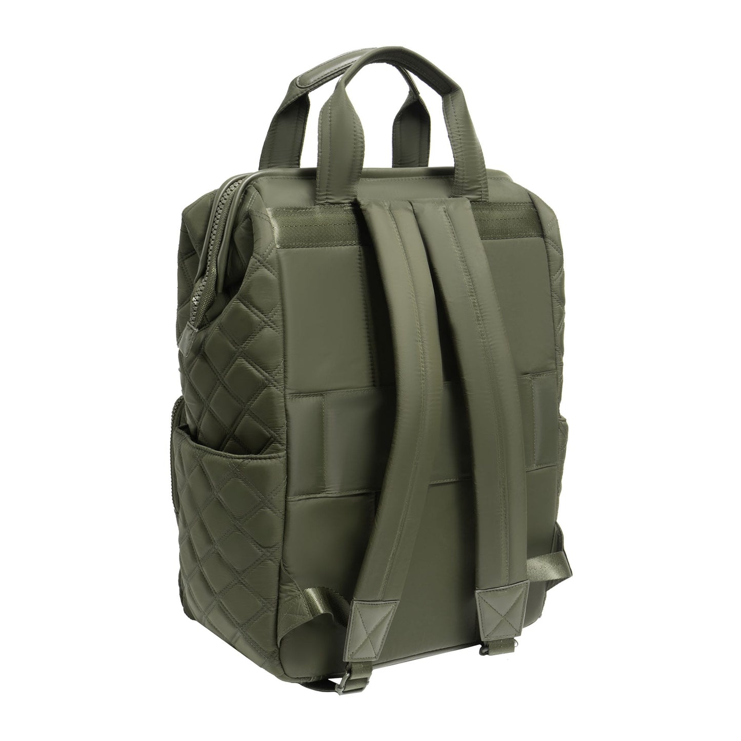 Joan & David Diamond Quilted Puffer Nylon Square Laptop Backpack