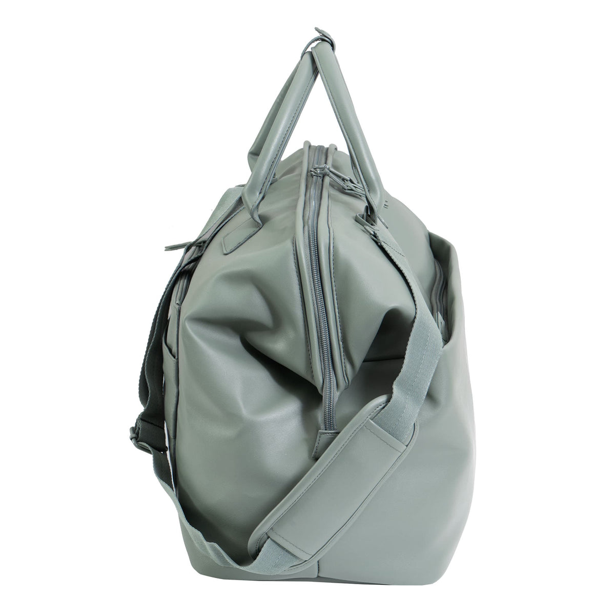 Max Studio 18 Inch Smooth Faux Vachetta PU Frame Weekender Duffle