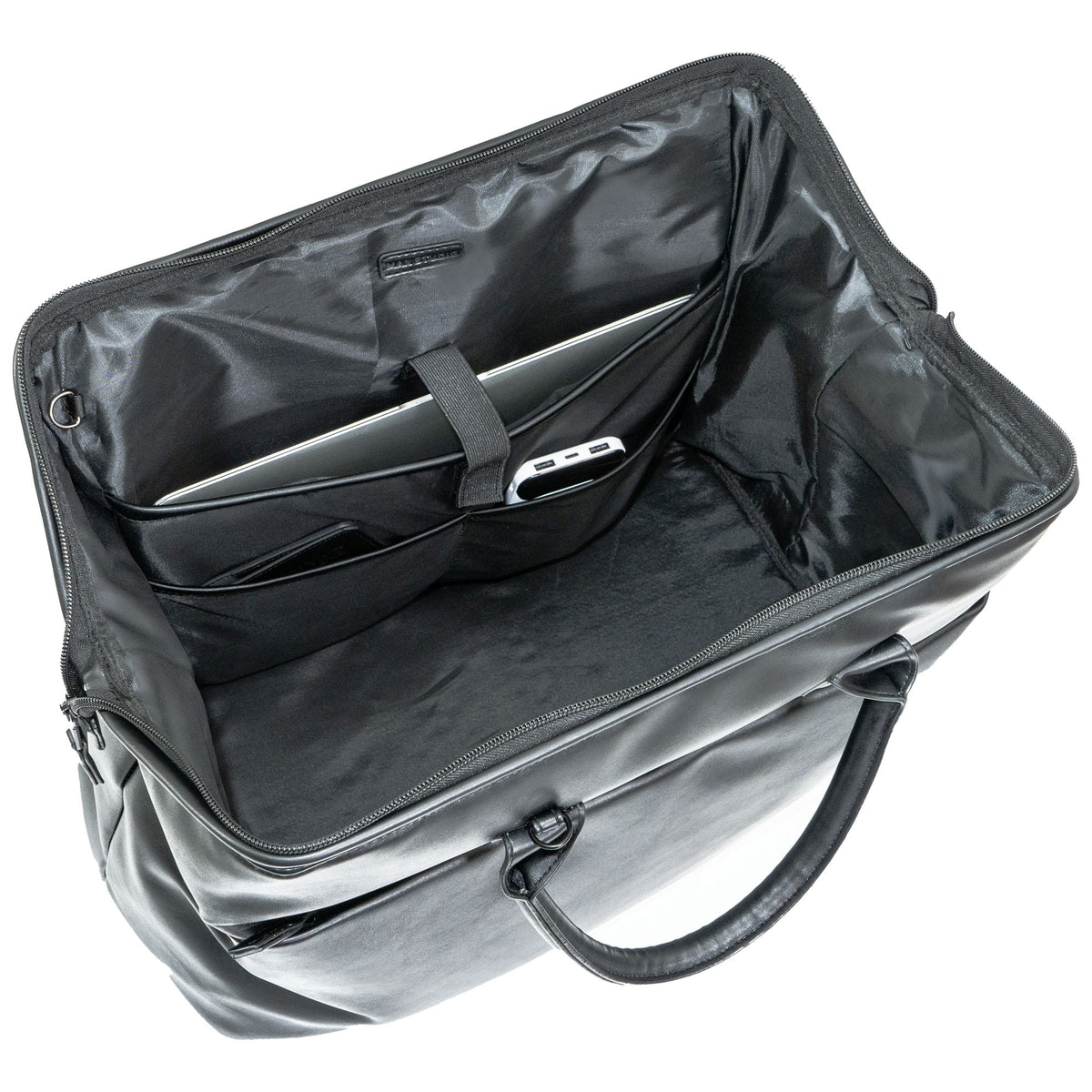 Max Studio 18 Inch Smooth Faux Vachetta PU Frame Weekender Duffle