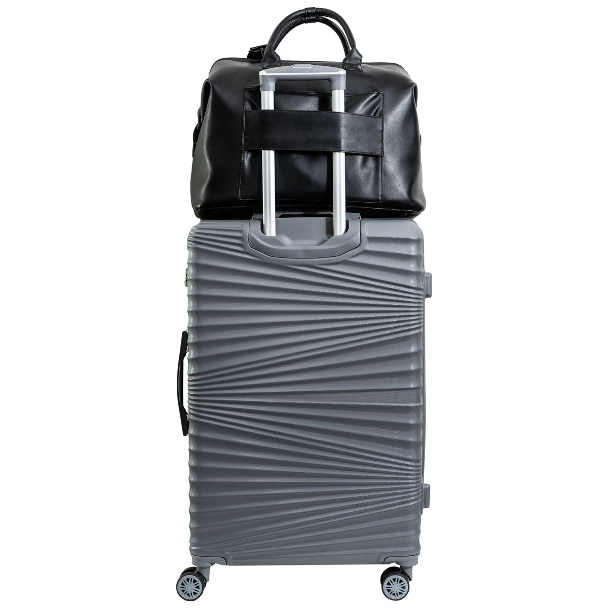 Max Studio 18 Inch Smooth Faux Vachetta PU Frame Weekender Duffle