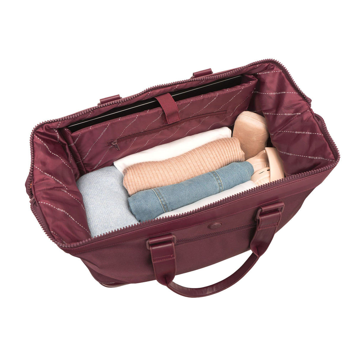 Max Studio The Spencer 20 Inch 1680 Denier Nylon Drop Bottom Weekender Duffle
