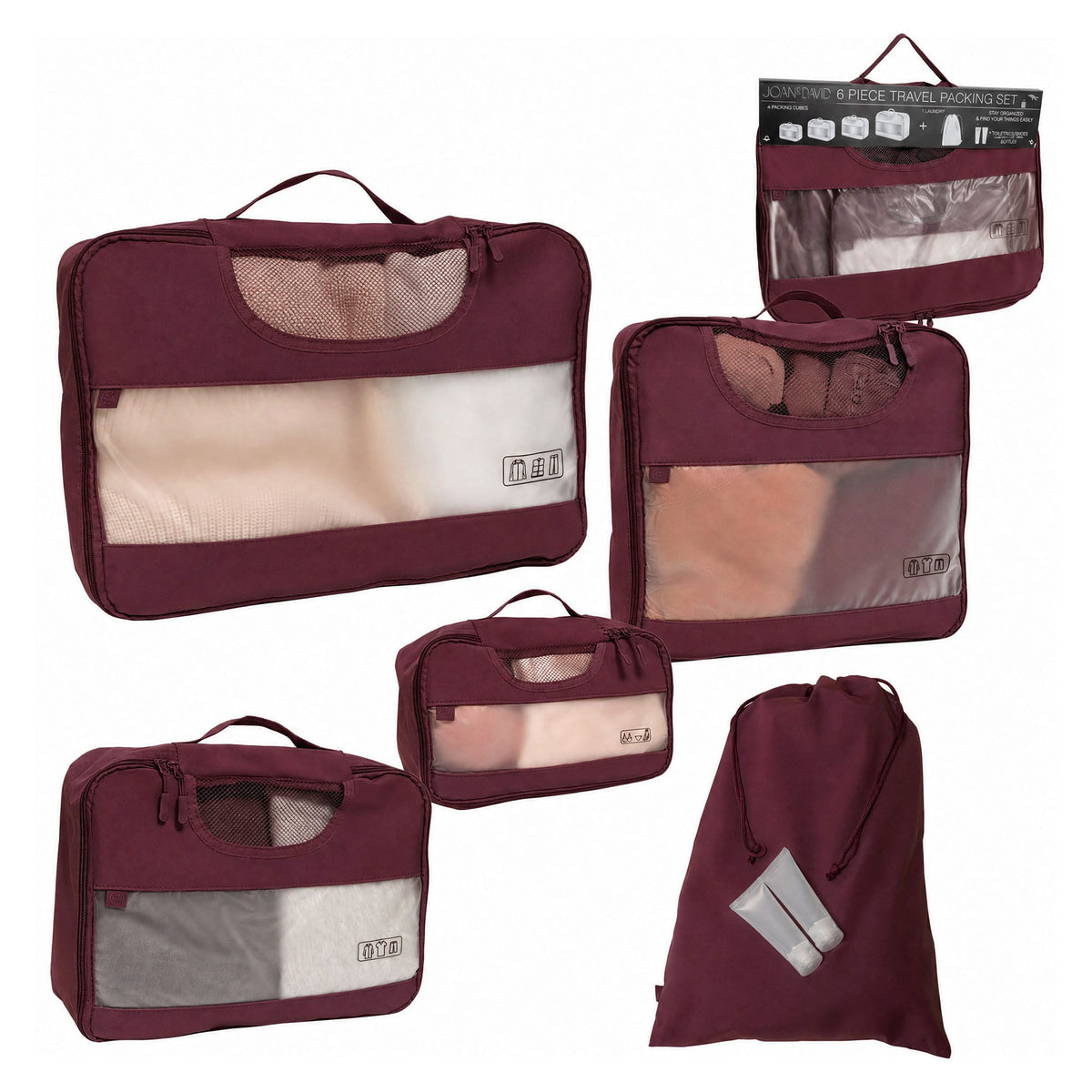 Joan & David 6 Piece Travel Packing Cube Set