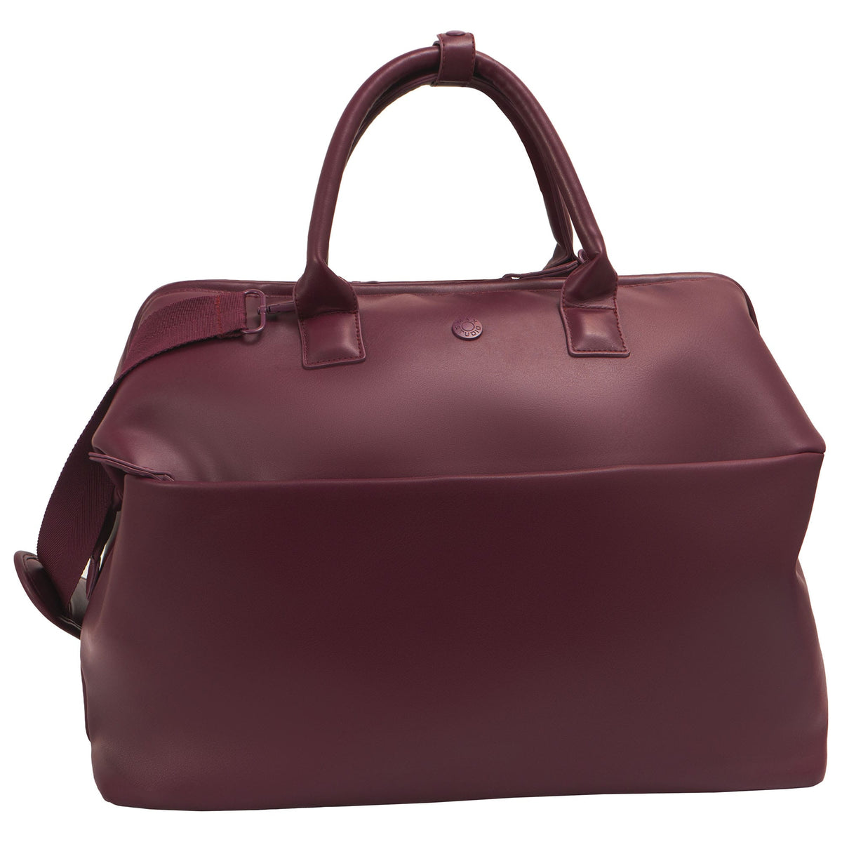 Max Studio 18 Inch Smooth Faux Vachetta PU Frame Weekender Duffle