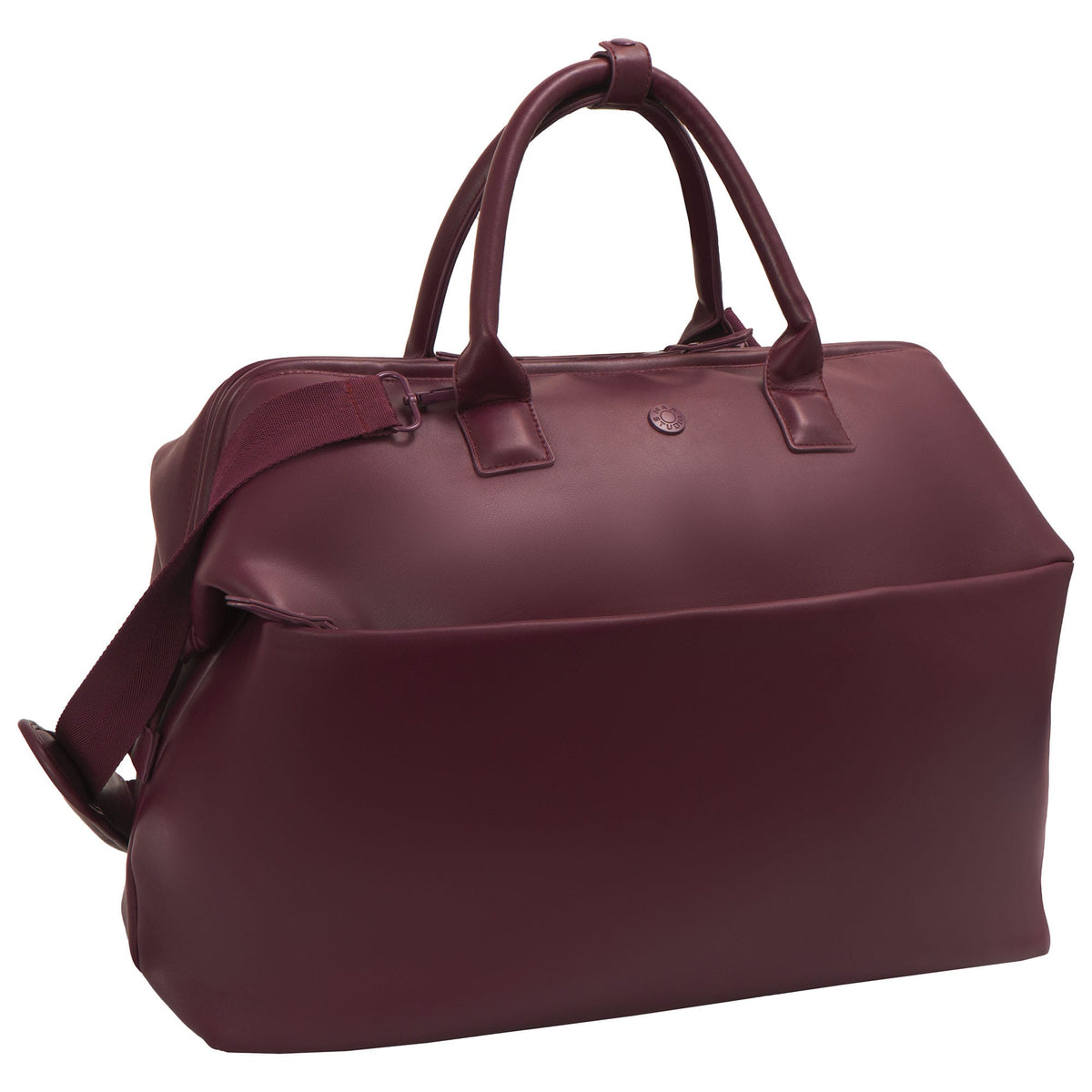 Max Studio 18 Inch Smooth Faux Vachetta PU Frame Weekender Duffle