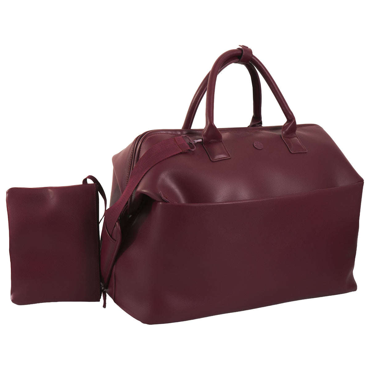 Max Studio 18 Inch Smooth Faux Vachetta PU Frame Weekender Duffle