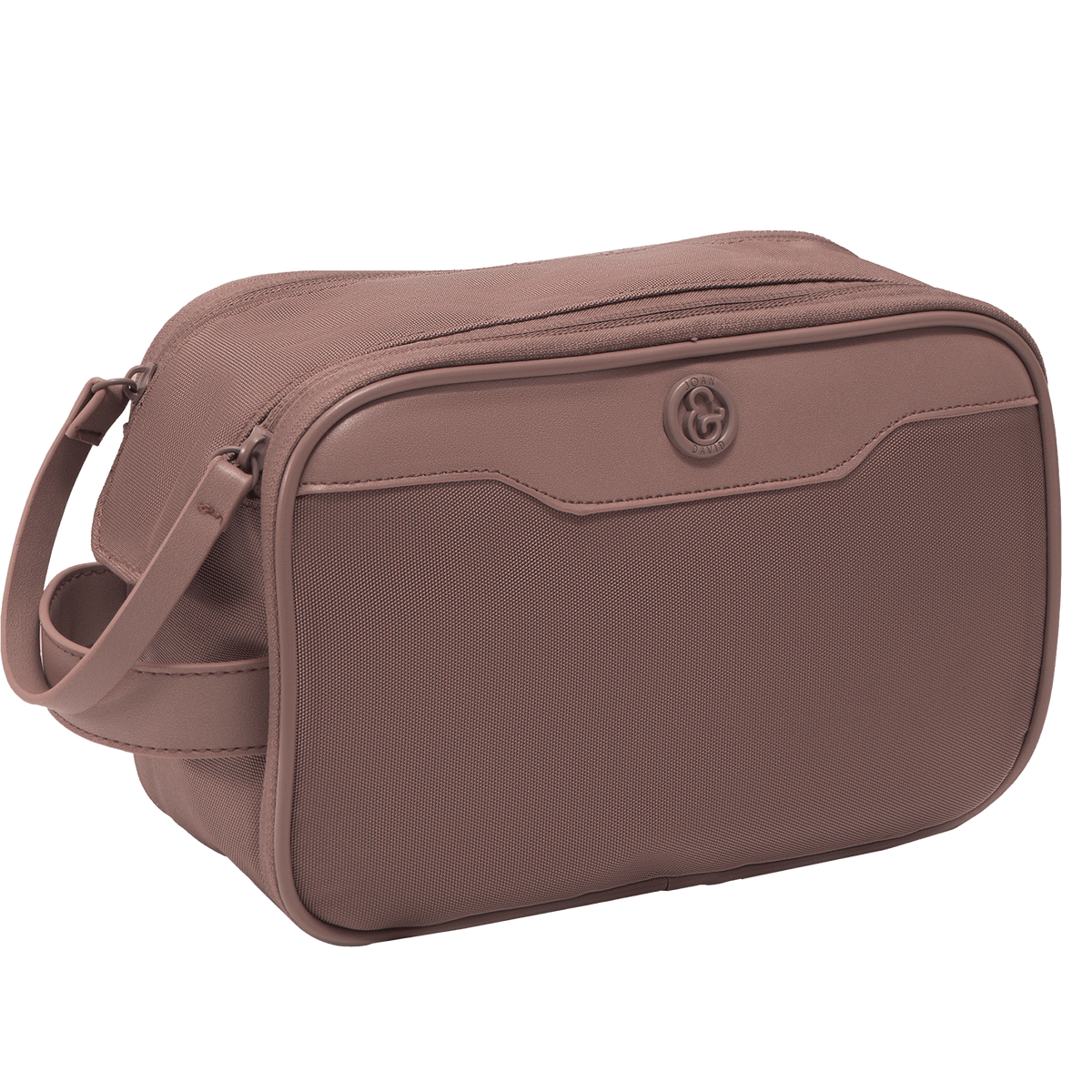 Joan & David 1680 Denier Nylon Double Zip Compartment Cosmetic Organizer