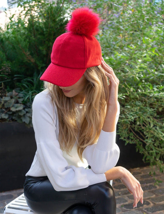 Magid Felt Pom Pom Baseball Cap