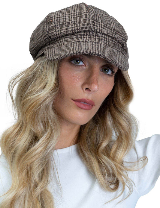 Magid Plaid Cotton Baker Boy Hat